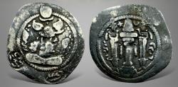 Ancient Coins - Hunnic Tribes, Hephthalites & Sasanian Kings, Peroz, (AD 457-484), Uncertain. Anonymous. AR Drachm.