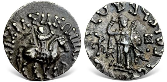 Ancient Coins - Indo-Skythians, Azes. (Circa 35-12 BC). AR Drachm. Rare