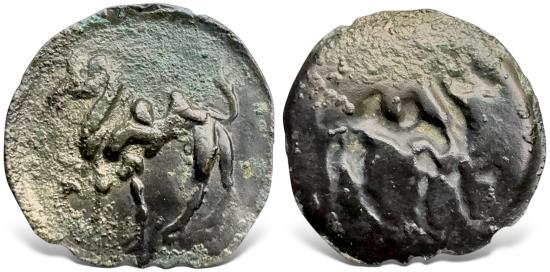 Ancient Coins - Central Asia. Silk Road Region, Local issue. (4th-8th Century AD) AE Bracteate. Newest discovery RRR