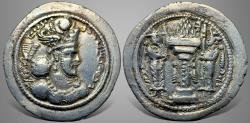 Ancient Coins - Sasanian Kings, Varhran or Bahram IV (388-399 AD). AR Drachm.