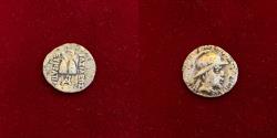 Ancient Coins - Baktrian Kings. Eukratides I. Circa 170-145 BC. AR Obol