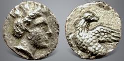 Ancient Coins - Bactria, Pre-Seleukid Era, Local issues in the Oxus region, (Circa 305-294 BC). AR Obol. Extremely Rare