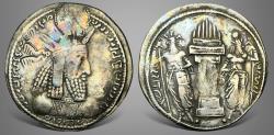 Ancient Coins - Sasanian Kings, Varhran (Bahram) I, (AD 273-276) AR drachm. Possibly unpublished otherwise extremely Rare