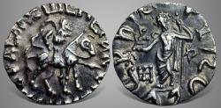 Ancient Coins - Indo-Skythians, Spalirises, with Azes. (Circa 60-58 BC). AR Drachm
