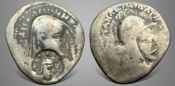 Ancient Coins - Indo-Parthians, Sacaraucae, Tanlis Mardates with Queen Raggodeme (Circa 1st Century BC) AR Drachm.