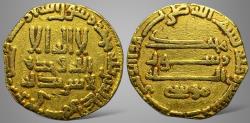 Ancient Coins - Islamic Abbasid Harun al-Rashid هارون الرشيد ( AH 170-193/786-809 AD), AV dinar with Musa RRR