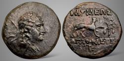 Ancient Coins - Greco-Baktrian. Agathokles Dikaios. (Circa 185-175 BC). AE-Cu-Ni Unit. Rare