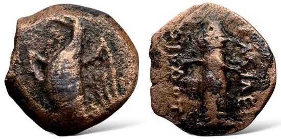 Ancient Coins - Baktria, Greco-Baktrian Kingdom. Diodotos I & II. (Circa 250-225 BC) AE. Rare this nice