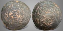 Ancient Coins - Great Mongols, (Chingizid), Anonymous, (AH 603-670s / AD 1206-1270). AE Dirham. RR