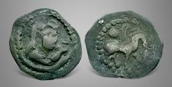 Ancient Coins - Hunnic tribes, Local Issues, Tokharistan, Soghdian. Uncertain ruler, 7th-8th century. AE unit.