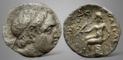 Ancient Coins - Seleukid Kings, Antiochos III. (222-187 BC). AR Drachm. Unpublished Monogram & Control mark combination RRR