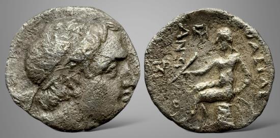 Ancient Coins - Seleukid Kings, Antiochos III. (222-187 BC). AR Drachm. Unpublished Monogram & Control mark combination RRR