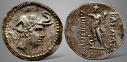 Ancient Coins - Baktria, Greco-Baktrian Kingdom, Demetrios I Aniketos. (Circa 200-185 BC). AR Obol