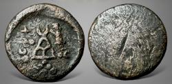Ancient Coins - India, Post-Mauryan. Local Gandharan issues, Taxila Local Guild Coinage Circa 220-185 BC. AE Karshapana. Extremely Rare