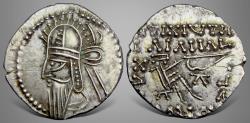 Ancient Coins - Parthian Kings, Vologases VI. (208-228 AD). AR Drachm.