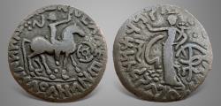 Ancient Coins - Indo-Skythians, Northern Satraps. Kharahostes. Circa 20-1 BC. BI Tetradrachm.
