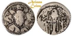 Ancient Coins - Hunnic Tribes, Nezak Huns, Napki Milka?, Ghazna mint, AD 515-650 AD. AR Drachm.