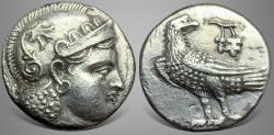 Ancient Coins - Bactria, Local issues in the Oxus region, Sophytes Eagle Series. (circa 246/5-239/8 BCE). AR drachm Superb & Rare