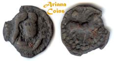 Ancient Coins - Hunnic tribes, Local Issues, Tokharistan, Soghdian. Uncertain ruler, 7th-8th century. AE unit.
