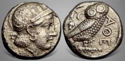 Ancient Coins - Bactrian, Local issues, 'Athenian Series' (Circa 295/3-285/3 BC). AR Tetradrachm