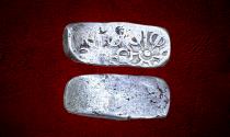 Ancient Coins - India, Gandhara Taxila, AR shatamanabent bent bar, Circa 500-300 BC. Bargain price.