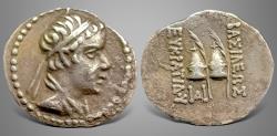 Ancient Coins - Baktria, Greco-Baktrian Kingdom. Eukratides I. (Circa 170-145 BC). AR Obol.