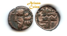 Ancient Coins - Indo-Parthian, Gondopharid Dynasty. Sanabares. Usurper, mid 1st century AD. AE Drachm