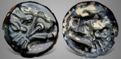 Ancient Coins - Hunnic Tribes, Silk Road Region. (Circa 5th-8th centuries AD). AE Bracteate. RRR