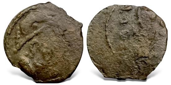 Ancient Coins - Central Asia, Hunnic Tribes, Western Turk, Yabghus of Takharistan, (Cira 600-680 AD) AE Unit. Rare