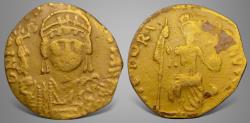 Ancient Coins - Central Asia, Silk Road Region, Local issues. Imitation of Byzantine Justin II. (565-578 AD). AV Solidus Extremely Rare