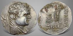 Ancient Coins - Baktrian Kings. Heliokles I Dikaios (Circa 145-130 BC) AE fourrée Tetradrachm. Contemporary imitation.