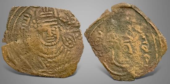 Ancient Coins - Islamic, Arab Sasanianm, Anonymous, (Circa 7th Century AD). AE Pashiz. Very Rare