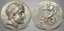 Ancient Coins - Bactrian Kingdom. Euthydemos I. (Circa 225-200 BC). AR Tetrdradrachm. A significant piece of history.
