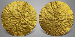 Ancient Coins - Central Asia. Hunnic Tribes, Silk Road Region, Local issue. Gold Bracteate danake. RRR
