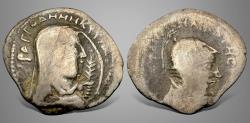Ancient Coins - Indo-Parthians, Sacaraucae, Tanlis Mardates with Queen Raggodeme (Circa 1st Century BC) AR Drachm.