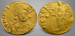 Ancient Coins - Central Asia, Silk Road Region, Local issues. Imitation of Byzantine Anastasius I (507-518 AD). AV Solidus Extremely Rare