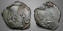 Ancient Coins - Central Asia, Hunnic Tribes, Western Turk, Yabghus of Takharistan, (Cira 600-680 AD) AE Unit. Very Rare