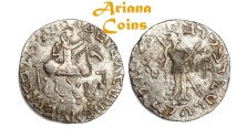 Ancient Coins -  Indo-Skythians, Posthumousm Azes II. Circa 35-12 BC. Tetradrachm.