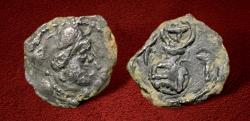 Ancient Coins - Hunnic Tribes, Alchon Huns. Khingila. Circa AD 440-490. Small AE. Extremely Rare & finest known.