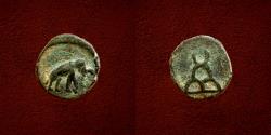 Ancient Coins - India, Post-Mauryan. Local Gandharan issues, Pushkalavati Taxila Circa 185-168 BC. AE ½ Karshapana