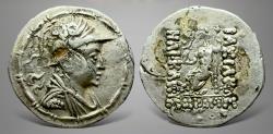 Ancient Coins - Baktrian Kings. Heliokles I Dikaios Circa 145-130 BC AR Drachm. Rare