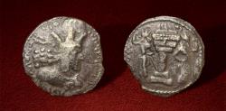 Ancient Coins - Sasanian Kings, Shahpur I. AD 240-272. AR Obol.