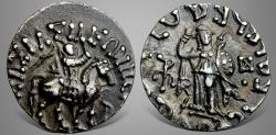Ancient Coins - Indo-Skythians, Azes. (Circa 35-12 BC). AR Drachm. Rare