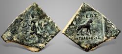 Ancient Coins - Baktria, Greco-Baktrian Kingdom. Pantaleon. Circa 185-180 BC. AE Double large Unit. Rare