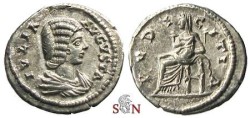Ancient Coins - Julia Domna Denarius - PVDICITIA - RIC 644