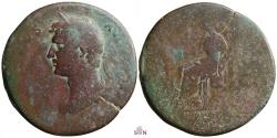 Ancient Coins - Hadrianus Sestertius - FORT RED - RIC 707