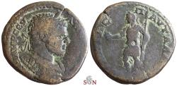 Ancient Coins - THRACE, Pautalia - Caracalla AE 29 mm - emperor holding spear and patera - Ruzicka 661