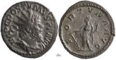 Ancient Coins - Postumus Antoninianus - FORTVNA AVG - Elmer 385 - Ex Dr. Zschucke Collection