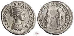 Ancient Coins - Plautilla Denarius - CONCORDIAE AETERNAE - RIC 361
