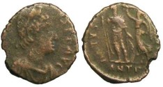 Ancient Coins - Honorius Follis - VIRTVS EXERCITI - RIC 72